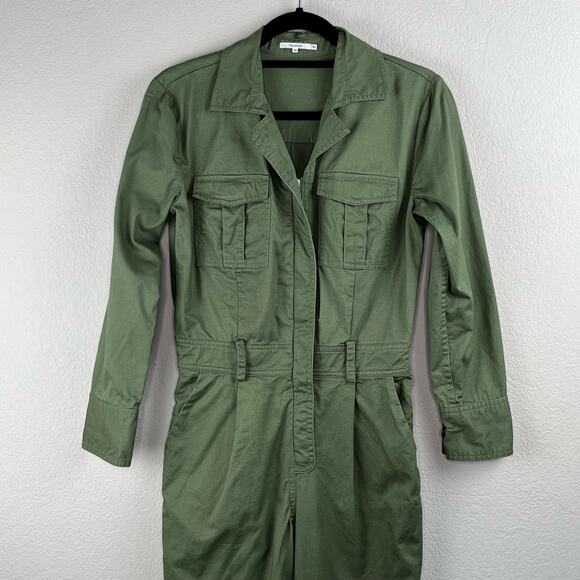 Tularosa Green Long Sleeve Zip Front Collared Utilitarian Jumpsuit XS/Small - Picture 5 of 16